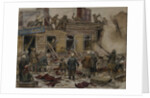 Workmen demolishing wooden houses for fuel, 1920 by Anonymous