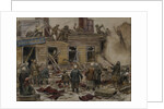 Workmen demolishing wooden houses for fuel, 1920 by Anonymous