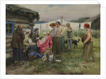 Hungry years in Petrograd. Changing merchandise for provisions in a village near a railway station by Anonymous