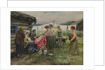 Hungry years in Petrograd. Changing merchandise for provisions in a village near a railway station by Anonymous
