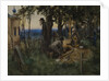 The clergymen hiding church treasures in a new grave in a cemetery, 1922 by Anonymous