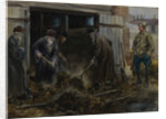 A group of Russian priests forced to clear the barrack stables, 1918 by Anonymous