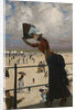 Lady on the walkway of a seaside resort, 1883 by Anonymous