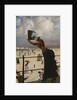 Lady on the walkway of a seaside resort, 1883 by Anonymous