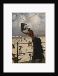 Lady on the walkway of a seaside resort, 1883 by Anonymous
