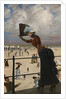 Lady on the walkway of a seaside resort, 1883 by Anonymous
