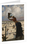 Lady on the walkway of a seaside resort, 1883 by Anonymous