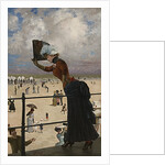 Lady on the walkway of a seaside resort, 1883 by Anonymous