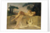 Young girl at a Pompeian fountain, ca 1844 by Anonymous