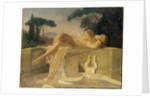 Young girl at a Pompeian fountain, ca 1844 by Anonymous