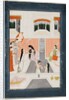 A lady at her toilette listens to music by the side of a palace water cascade, c. 1780 by Unknown