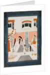 A lady at her toilette listens to music by the side of a palace water cascade, c. 1780 by Unknown