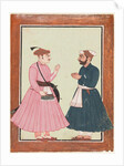 A noble, probably Raja Gaur Sen, receives another noble, c. 1700-20 by Unknown
