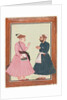 A noble, probably Raja Gaur Sen, receives another noble, c. 1700-20 by Unknown