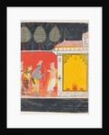 A page from a Ramayana: A night scene of Rama, Lakshman and Sita before the rishi…, c. 1650 by Unknown