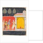 A page from a Ramayana: A night scene of Rama, Lakshman and Sita before the rishi…, c. 1650 by Unknown