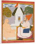 A Rathor Noble Visiting a Digambara holy man at a Vishnu Shrine, probably Baba Atmaram, c. 1760 by Unknown
