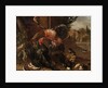 A Rooster and Turkey Fighting, c. 1680 by Melchior de Hondecoeter