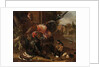 A Rooster and Turkey Fighting, c. 1680 by Melchior de Hondecoeter