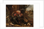 A Rooster and Turkey Fighting, c. 1680 by Melchior de Hondecoeter