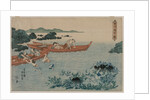 Abalone Divers off the Coast of Ise, from an Untitled Landscape Series, early 1830s by Yamaguchiya Tobei; Utagawa Kunisada