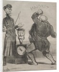 Actualities: Trying one's strength, 1851 by Honoré Daumier