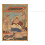 Akbar and Jahangir Examine a Ghir Falcon while Prince Khusrau Stands Behind, c. 1602-1604 by Unknown