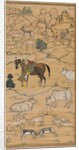 Akbar Mounting his Horse; page from the Chester Beatty Akbar Nama, 1605-07 by Sur Das Gujarati (attributed to)