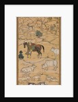 Akbar Mounting his Horse; page from the Chester Beatty Akbar Nama, 1605-07 by Sur Das Gujarati (attributed to)