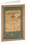 Akbar supervising the capture of wild elephants at Malwa in 1564, painting 90…, c. 1602-3 by Farukh Chela