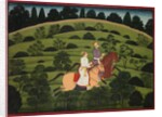 Akrura Rides Toward Dwarka, page from the large Basohli Bhagavata Purana, c. 1760-1765 by Unknown