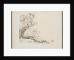 Album of Landscape Paintings Illustrating Old Poems: A Man Lies under a Rocky Overhang?, 1700s by Hua Yan