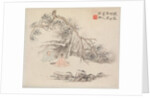 Album of Landscape Paintings Illustrating Old Poems: Two Figures Outside…, 1700s by Hua Yan