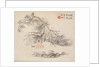 Album of Landscape Paintings Illustrating Old Poems: Two Figures Outside…, 1700s by Hua Yan