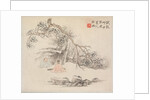 Album of Landscape Paintings Illustrating Old Poems: Two Figures Outside…, 1700s by Hua Yan