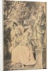 Allegorical Scene: Couple before a Statue, 1700s by F. Müller
