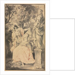 Allegorical Scene: Couple before a Statue, 1700s by F. Müller