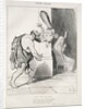 Ancient History, plate 25: Hercules Subdued by Cupid, 18 September 1842 by Honoré Daumier; Aubert