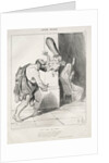 Ancient History, plate 25: Hercules Subdued by Cupid, 18 September 1842 by Honoré Daumier; Aubert