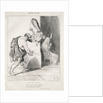 Ancient History, plate 25: Hercules Subdued by Cupid, 18 September 1842 by Honoré Daumier; Aubert