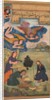 Angels bring food to Jesus in the wilderness, from a Mir?at al-quds of Father Jerome Xavier…, 1602 by Unknown
