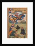 Angels bring food to Jesus in the wilderness, from a Mir?at al-quds of Father Jerome Xavier…, 1602 by Unknown