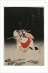 Arashi Rikan as Sanshichi Kurobei in the Play 'Natsu matsuri Naniwa Kagami' by Shumbaisai Hokuei