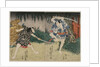 Arashi Rikan II as Kizu Kansuke; Ichikawa Ebijuro II as Horiguchi Manzaemon, 1829 by Shigenao; Utagawa Kunihiro