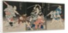 Asao Gaujuro as the Boatman Sanjurol; Nakayama Bunshichi as Hayashi Sanzemo…, 1829 by Shunshosai Hokucho
