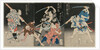 Asao Gaujuro as the Boatman Sanjurol; Nakayama Bunshichi as Hayashi Sanzemo…, 1829 by Shunshosai Hokucho