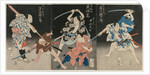Asao Gaujuro as the Boatman Sanjurol; Nakayama Bunshichi as Hayashi Sanzemo…, 1829 by Shunshosai Hokucho