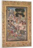 Babur meeting with Sultan Ali Mirza at the Kohik River, from a Babur-nama, c. 159 by Unknown