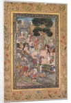 Babur meeting with Sultan Ali Mirza at the Kohik River, from a Babur-nama, c. 159 by Unknown