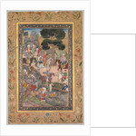 Babur meeting with Sultan Ali Mirza at the Kohik River, from a Babur-nama, c. 159 by Unknown